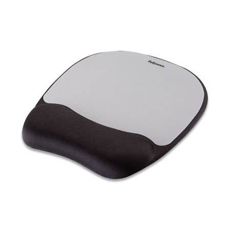 Fellowes Fellowes, Memory Foam Mouse Pad Wrist Rest, 7 15/16 X 9 1/4, Black/silver 9175801